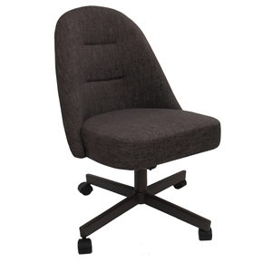 Pemberly Row 38&quot Contemporary Fabric Swivel Dining Caster Chair in Brown