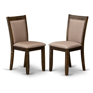 Pemberly Row 36.8&quot Wood Dining Chairs in Jacobean/Gray (Set of 2)