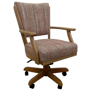 Pemberly Row 37&quot Contemporary Fabric Caster Dining Chair in Multi-Color