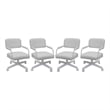 Pemberly Row Modern 4pieces Swivel Metal Caster Dining Chairs