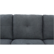 Pemberly Row Modern Linen Fabric Sectional Sofa Set in Dark Gray
