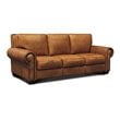 Pemberly Row Top Grain Hand Antiqued Leather Sofa in Tan Brown