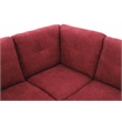 Pemberly Row Modern 3PC Sectional Sofa with Ottoman in Red Finish
