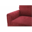 Pemberly Row Modern 3PC Sectional Sofa with Ottoman in Red Finish