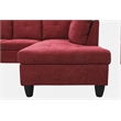 Pemberly Row Modern 3PC Sectional Sofa with Ottoman in Red Finish