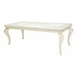 Pemberly Row Modern Wood & Glass Dining Table in Frost Ivory