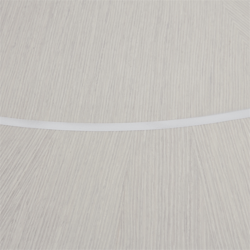 Pemberly Row Round Poplar & Steel Dining Table in Moonlight Gray