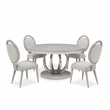 Pemberly Row Round Poplar & Steel Dining Table in Moonlight Gray