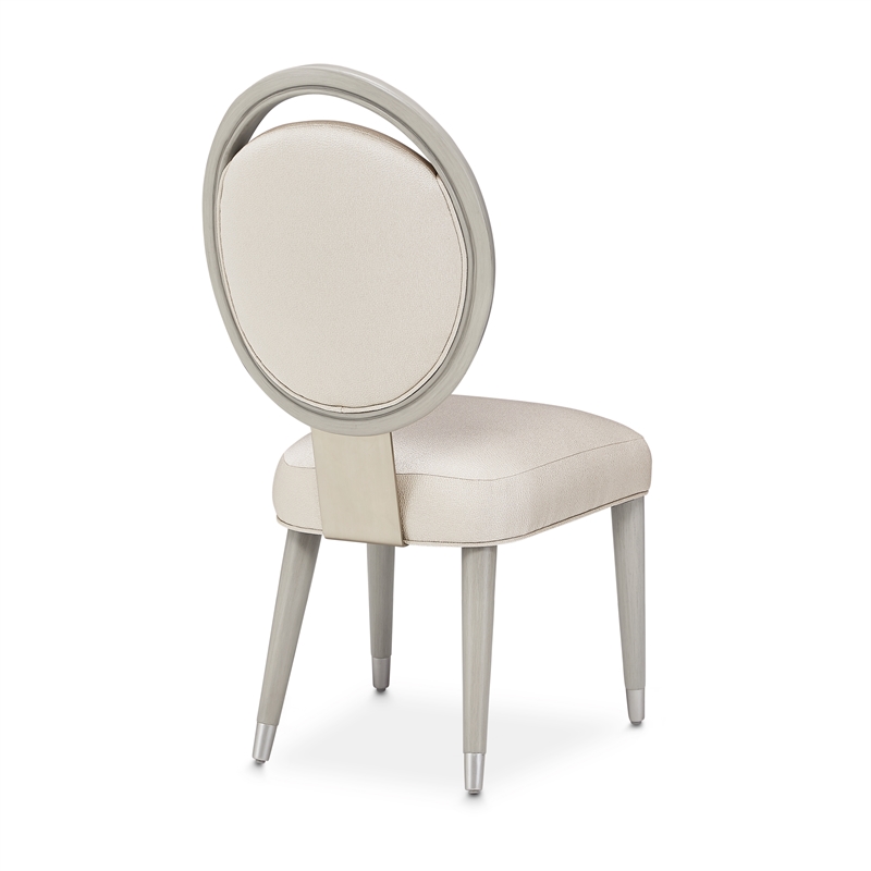 Pemberly Row Wood & Fabric Side Chair in Moonlight Gray (Set of 2)