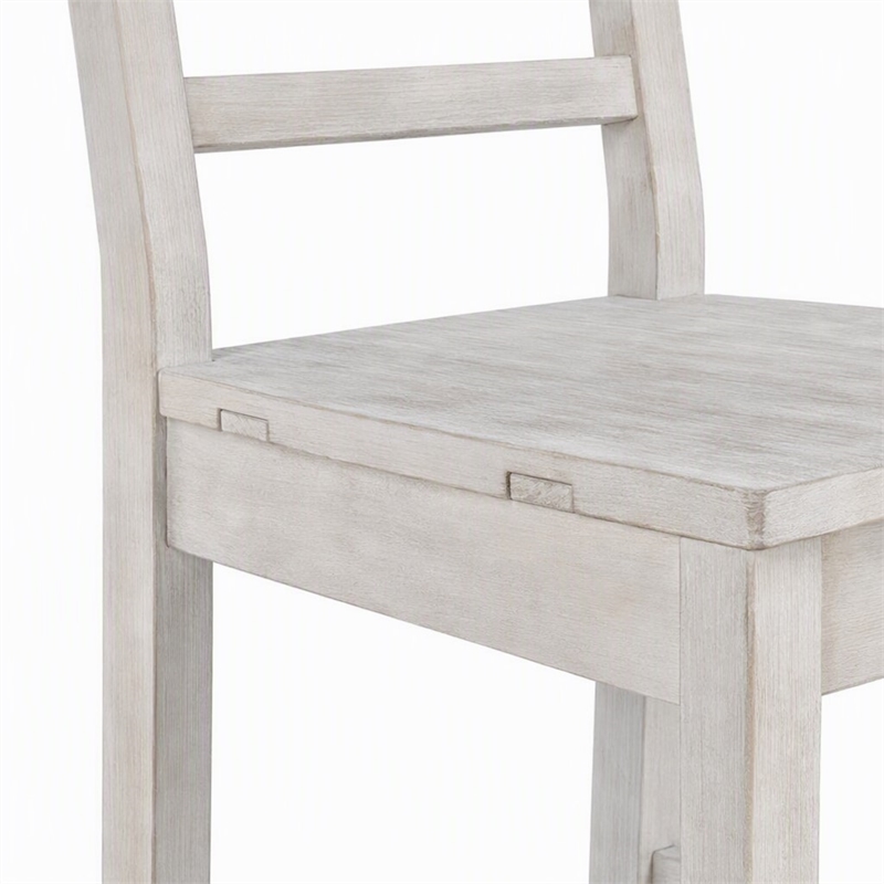 Pemberley Row Reclaimed Pine Nordic Ivory Dining Chair Ladder Back 39.75
