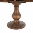 Pemberley Row Solid Pine Wood Almond Brown Dining Table Round Hand Carved Base 54