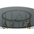 Pemberly Row Round Modern Metal & Glass Dining Table in Champagne Gold
