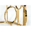 Pemberly Row Round Modern Metal & Glass Dining Table in Champagne Gold