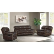 Pemberly Row Faux Leather Power Reclining Loveseat in Tobacco
