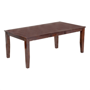 Pemberly Row Transitional Wood Butterfly Dining Table in Brown