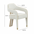 Pemberly Row Transitional Fabric Dining Chair in Cream/Gold Finish