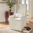 Pemberly Row Slipcovered Wood Wingback Parson Chair in Cream
