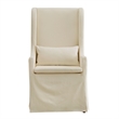 Pemberly Row Slipcovered Wood Wingback Parson Chair in Cream