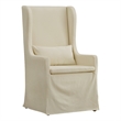 Pemberly Row Slipcovered Wood Wingback Parson Chair in Cream