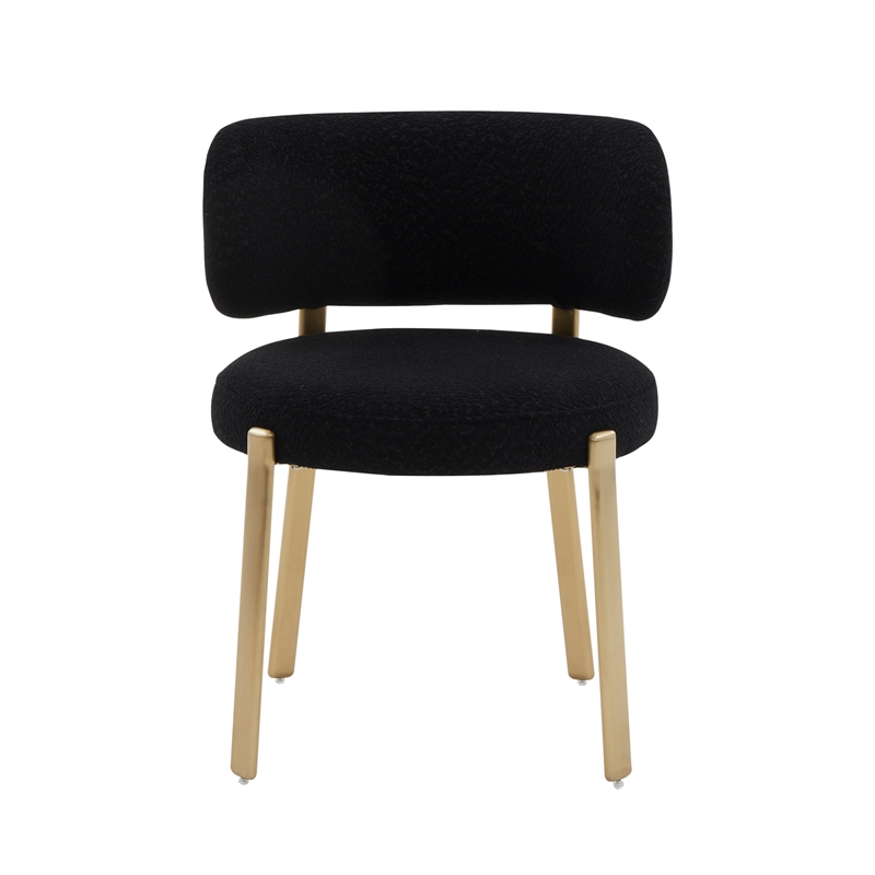 Pemberly Row Modern / Contemporary Black Boucle Dining Chair