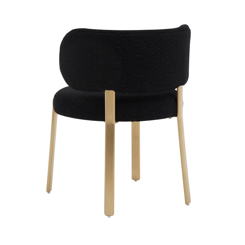 Pemberly Row Modern / Contemporary Black Boucle Dining Chair