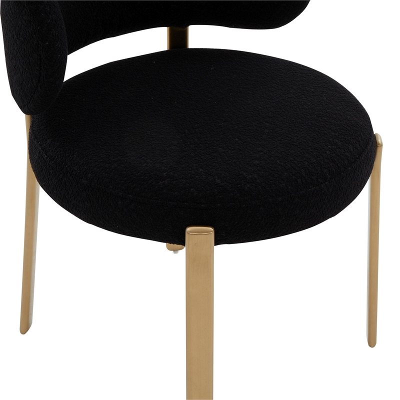 Pemberly Row Modern / Contemporary Black Boucle Dining Chair