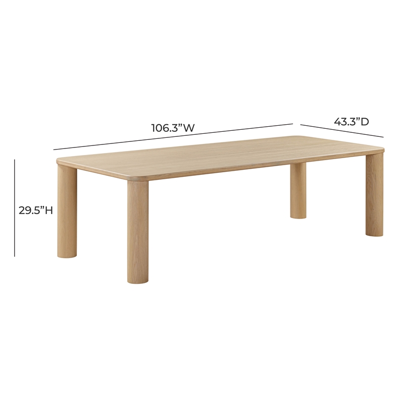 Pemberly Row Modern Natural Oak Finish Rectangular Dining Table