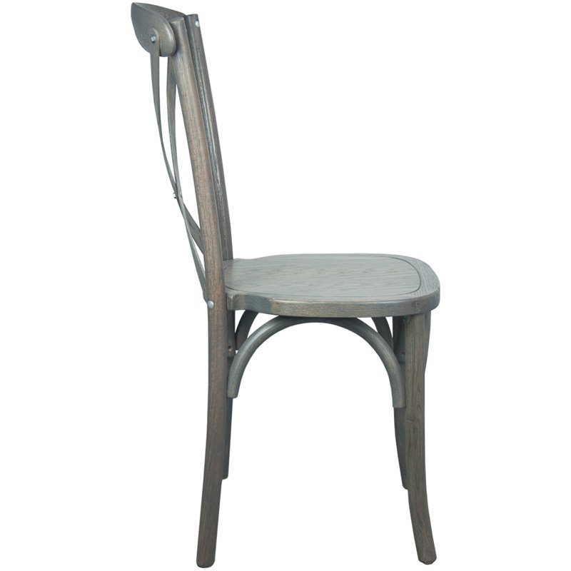 Pemberly Row Modern / Contemporary X-Back Chair In Gray Finish