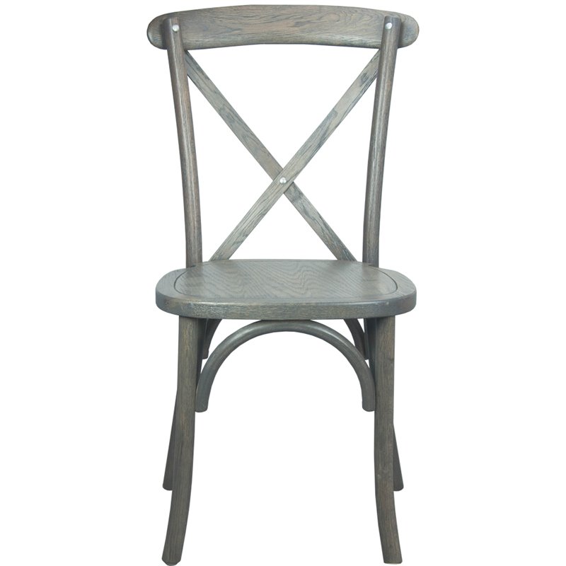 Pemberly Row Modern / Contemporary X-Back Chair In Gray Finish