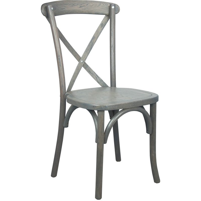 Pemberly Row Modern / Contemporary X-Back Chair In Gray Finish