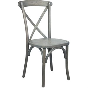 Pemberly Row Modern / Contemporary X-Back Chair In Gray Finish