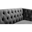 Pemberly Row Contemporary Velvet and Iron Loveseat in Soft Gray/Gold