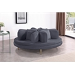 Pemberly Row Contemporary Velvet Roundabout Sofa with Iron Legs in Gray