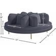 Pemberly Row Contemporary Velvet Roundabout Sofa with Iron Legs in Gray