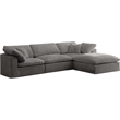 Pemberly Row Modern / Contemporary Gray Velvet Modular Sectional