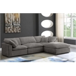 Pemberly Row Modern / Contemporary Gray Velvet Modular Sectional
