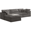 Pemberly Row Modern / Contemporary Gray Velvet Modular Sectional