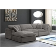 Pemberly Row Modern / Contemporary Gray Velvet Modular Sectional