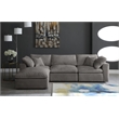 Pemberly Row Modern / Contemporary Gray Velvet Modular Sectional