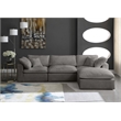 Pemberly Row Modern / Contemporary Gray Velvet Modular Sectional