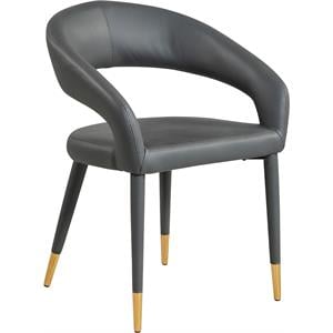 Pemberly Row 19.29&quot Contemporary Faux Leather Dining Chair in Gray
