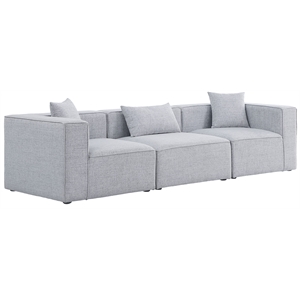 Pemberly Row Modern / Contemporary Gray Durable Linen Modular Sofa