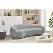 Pemberly Row Contemporary Boucle Fabric Sofa With Rounded Back in Gray
