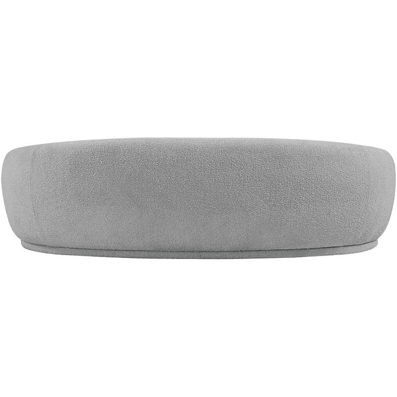 Pemberly Row Contemporary Boucle Fabric Sofa With Rounded Back in Gray