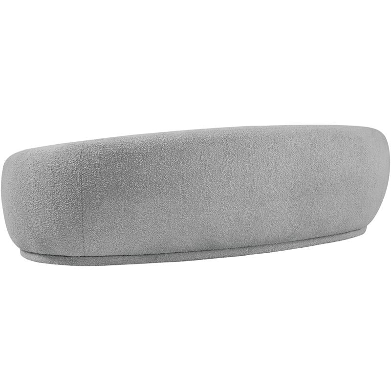 Pemberly Row Contemporary Boucle Fabric Sofa With Rounded Back in Gray