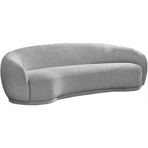 Pemberly Row Contemporary Boucle Fabric Sofa With Rounded Back in Gray
