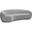 Pemberly Row Contemporary Boucle Fabric Sofa With Rounded Back in Gray