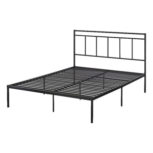 Pemberly Row Modern Metal Queen Platform Bed in Black Finish