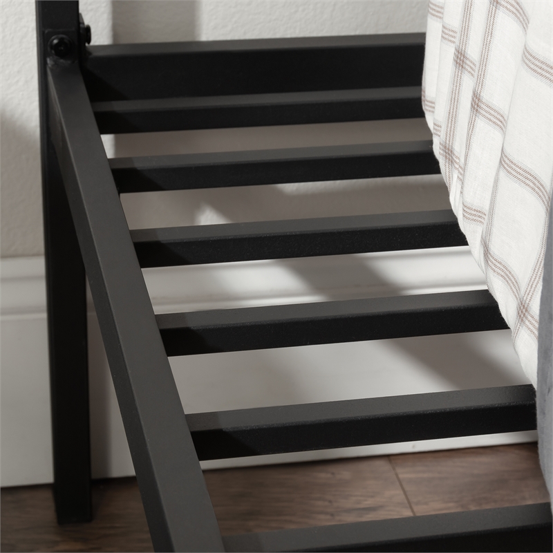 Pemberly Row Modern Metal Queen Platform Bed in Black Finish
