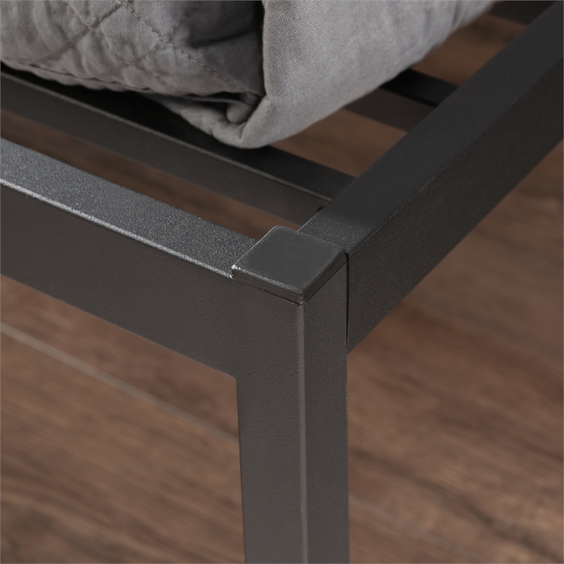 Pemberly Row Modern Metal Queen Platform Bed in Black Finish